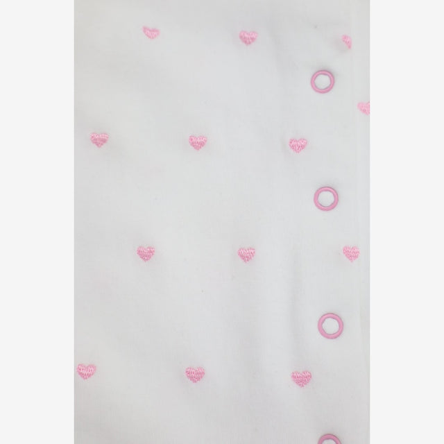 Sleepsuit White with Pink Hearts