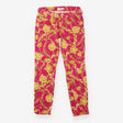 Cropped Jeans Hot Pink Chain Floral Baroque Print