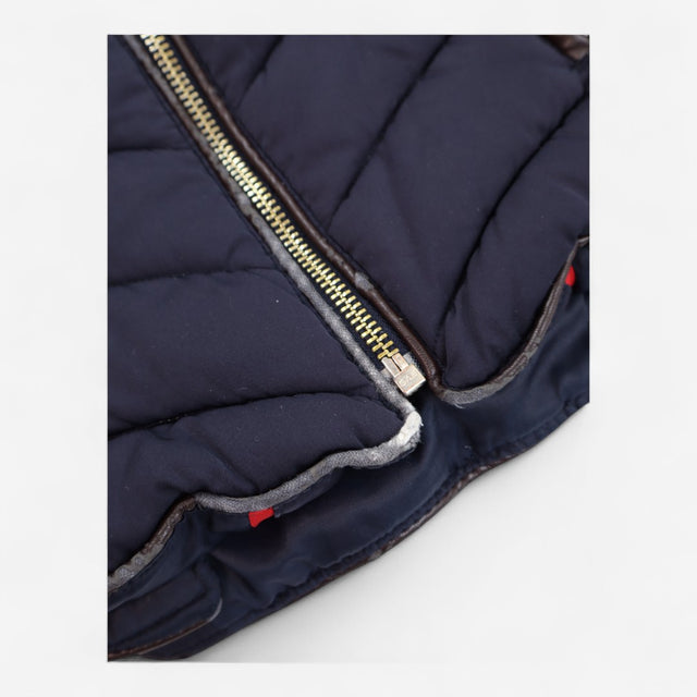 Navy Coat with Fur Hood & Collar