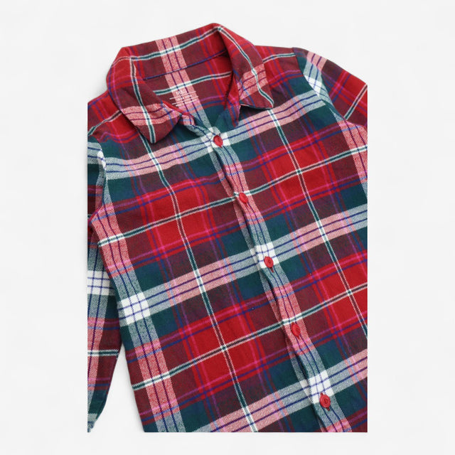 Sleepsuit red and green tartan 