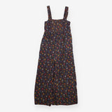  Dark Floral Smocked Quilted Wide 