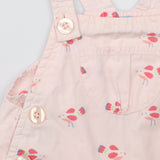 Dungaree shorties pink with birds