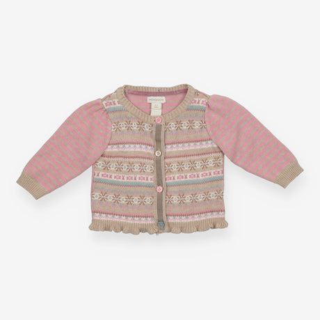 Pink and Cream Knit Cardigan 