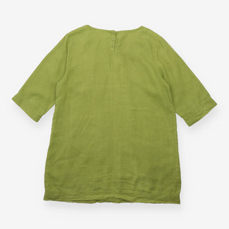 Tunic Olive Green Long Sleeve Round Neck Patch Poc