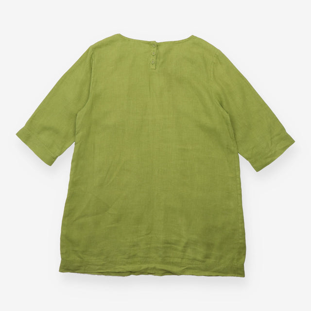 Tunic Olive Green Long Sleeve Round Neck Patch Poc