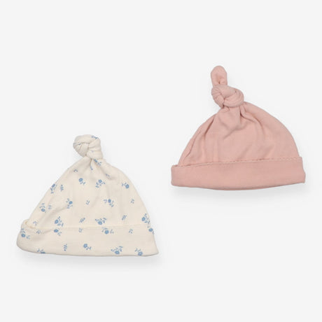Baby Hat Knot Pink and Blue Floral 2 Pack