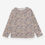 T-Shirt Long Sleeved Collared Purple/Pink Floral