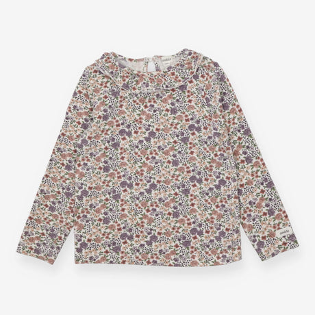 T-Shirt Long Sleeved Collared Purple/Pink Floral