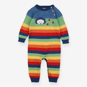 Happy hedgehog rainbow knit romper