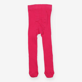 Tights knit hot pink ribbed