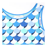 Dress Blue Green Mermaid Scale Print Cotton Shift