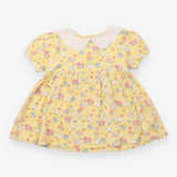Dress Short Sleeve Collared Yellow Ducks, Rabbits 