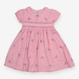 Dress Short Sleeve Collared Pink Stripe Flower App