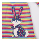Dress LS jersey striped floral rabbit 