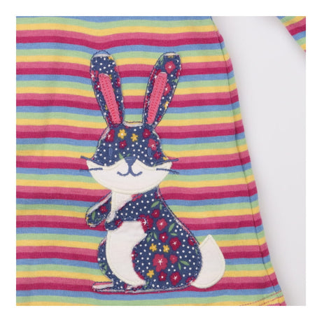 Dress LS jersey striped floral rabbit 