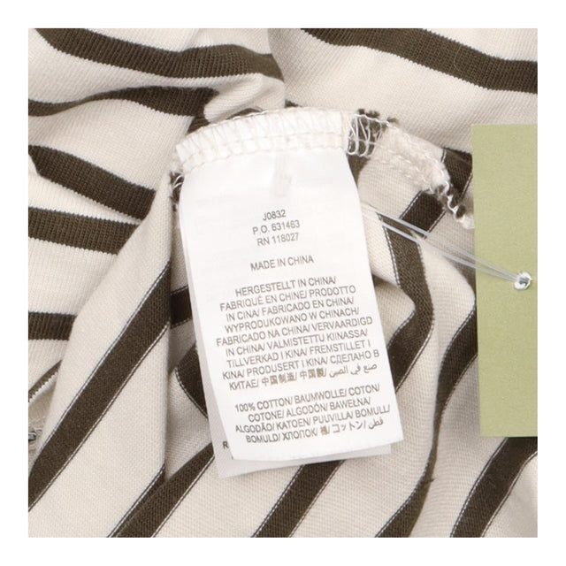 Off White Khaki Stripe 100% Cotton Gathered Puff L
