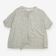 Sage Green Polka Dot Short Sleeve Tie Front