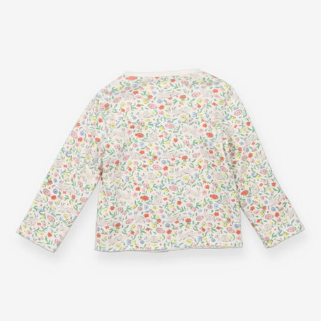 Jacket reversible white with blue dots floral rabb