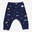 Joggers navy blue tie waist with crocodiles