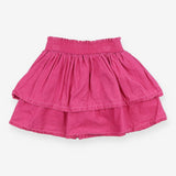 Skirt pink cord tiered 