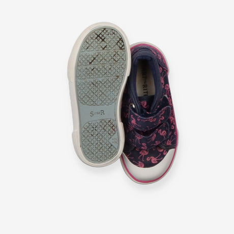 Canvas Trainer Navy with Pink Flamingos