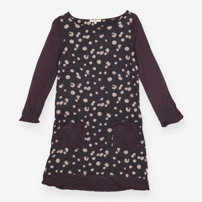 White Stuff Grey Polka Dot Hybrid Knit & Jersey Lo