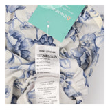 Romper white linen blue flowers