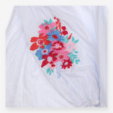 Blouses striped embroidered flowers