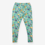 Leggings Turquoise Green Organic Cotton Jungle Pri