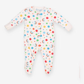 Polka Dot Sleepsuit with Rainbows 