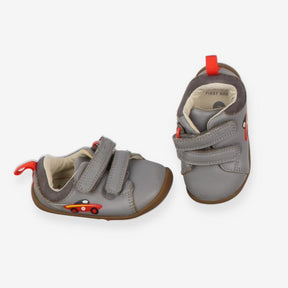 Grey first shoe trainers with car 