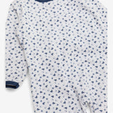 Sleepsuit white velour blue boats and anchors 