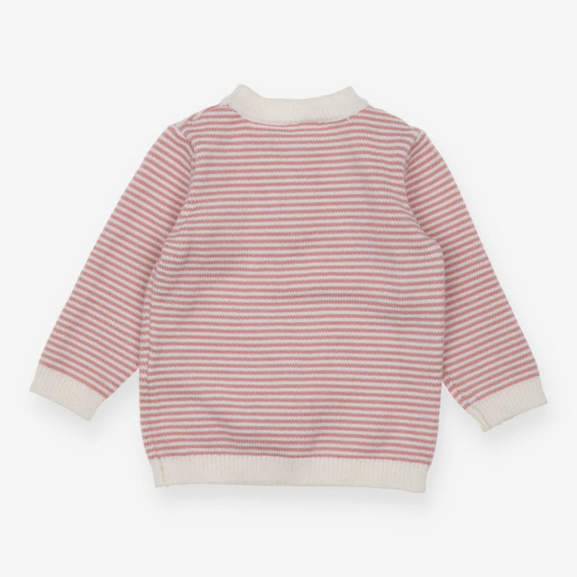 Knit sweater pink stripe flopsy