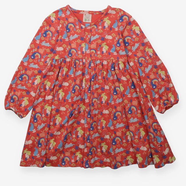 Pink dress with colourful bunnies