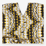 Black Yellow White Abstract Print Dress