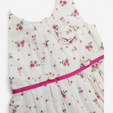 Dress sleeveless white with flowers