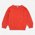 Orange Knit Sweater with pompoms 