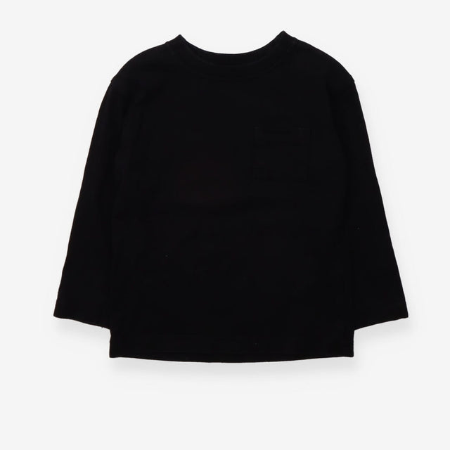 T-shirt long sleeve black with pocket