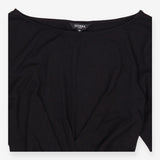 Black Jersey  Wrapover Midi Dress Long Sleeve 