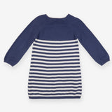 Dress Knit Blue Striped with Heart Pockets