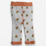 Leggings Knit White Orange Bumble Bee