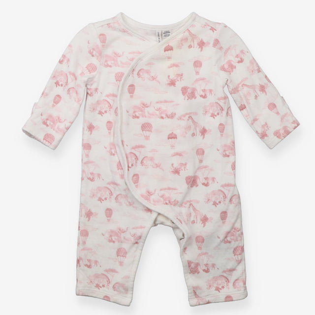 Sleepsuit Wrap Around White Pink Safari Hot Air Ba