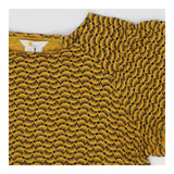 Short Sleeve Jersey Top – Mustard & Blue Fan Print