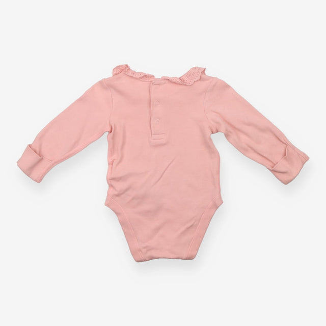 Pink frill collar bodysuit