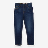Blue Skinny Jeans Gold Stitching