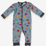 Sleepsuit grey space robots