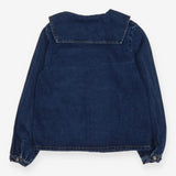 Denim shirt with oversize collar