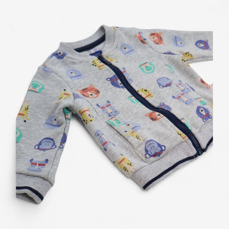Jacket grey sporty animals