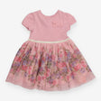 Dress Pink SS bodice floral net skirt