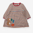 Jersey Dress Multi Colour Strips with Mousse Appli